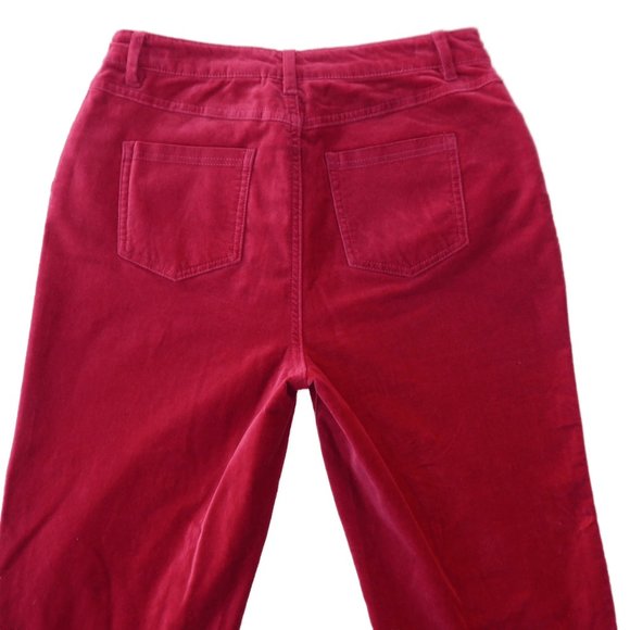 VeLVeT 28x31.5 Vintage 90s Y2K Red Trouser Pants High Waist Slightly Tapered Leg - Picture 3 of 9